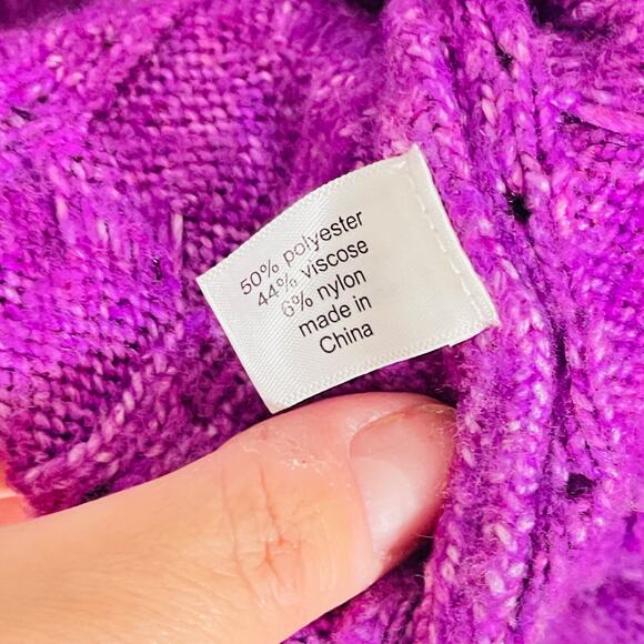 Lane Bryant Sweater Womens Plus 18/20 Purple Soft Cable Knit Long Sleeve - Picture 3 of 7